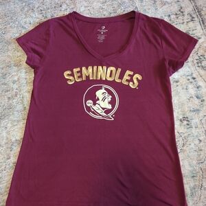 Colosseum Women's Burgundy Seminoles V-Neck Tee